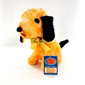 Vintage My-Toy Plush Pals Orange Dog Puppy Plush Toy w/ Tag